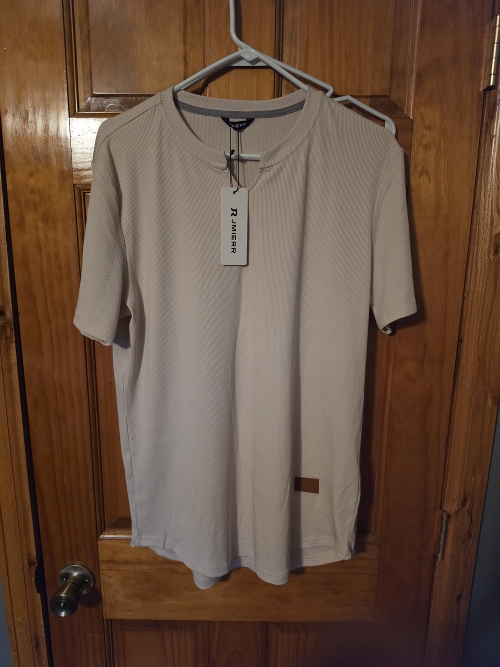 Taupe Short-Sleeve Crew Neck Tee